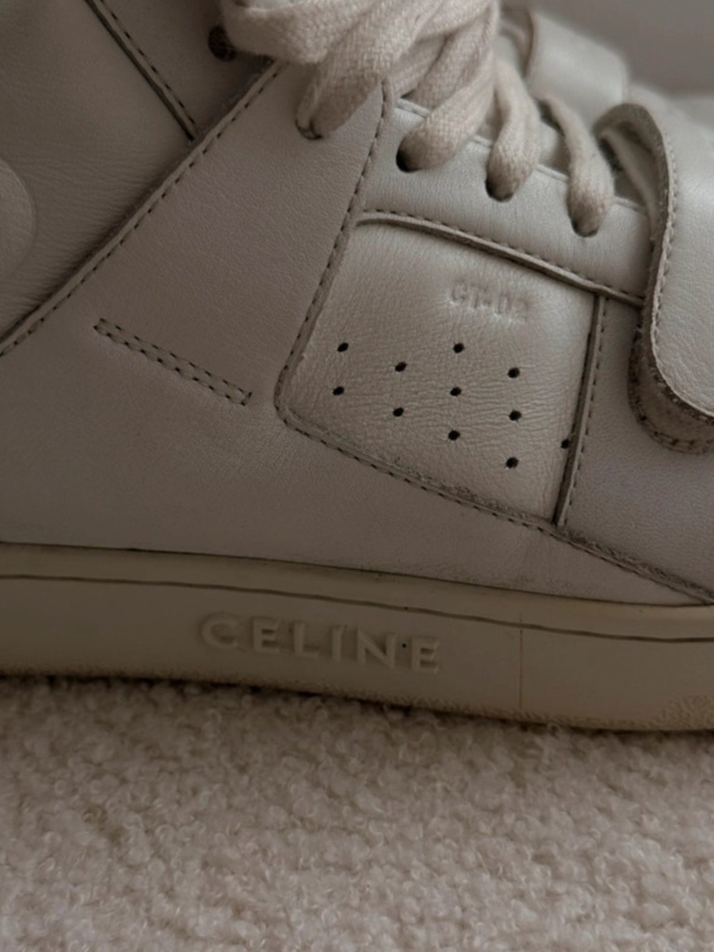Celine White High-Top Sneakers | Size 40 | Full Set - Picture 14 of 14